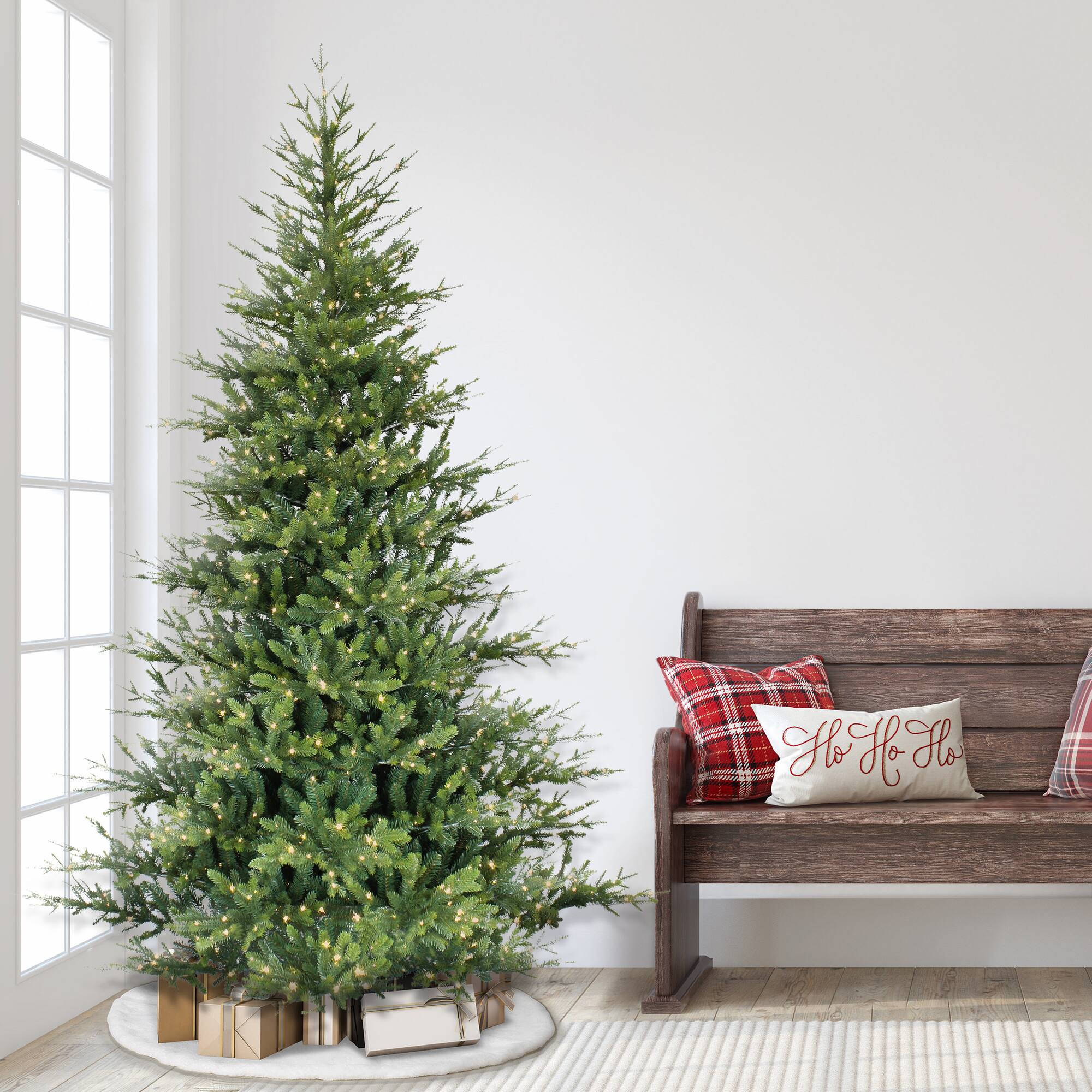 7.5ft. Pre-Lit Alberta Spruce Artificial Christmas Tree, Warm White LED Lights